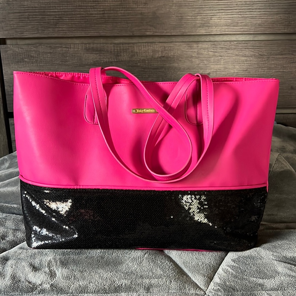 Juicy Couture tote. Pink with black sequins.